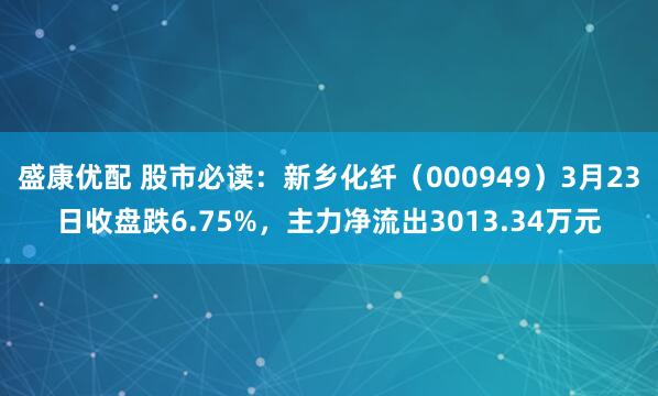 盛康优配 股市必读：新乡化纤（000949）3月23日收盘跌6.75%，主力净流出3013.34万元
